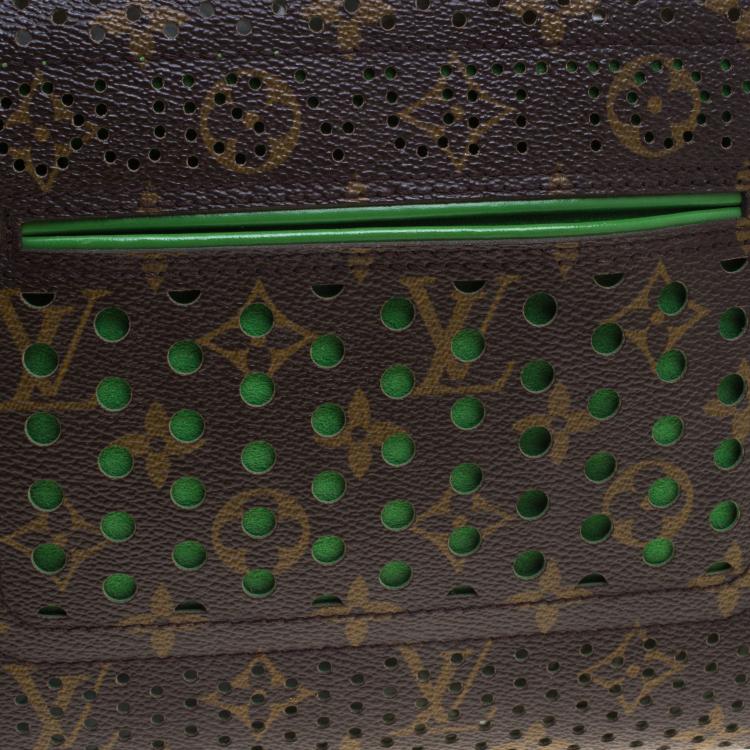 Pre Owned Louis Vuitton Green Monogram Perforated Canvas Limited Edition Speedy 30