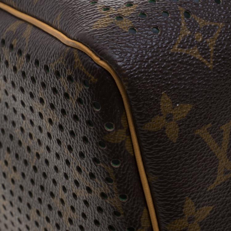 Pre Owned Louis Vuitton Green Monogram Perforated Canvas Limited Edition Speedy 30