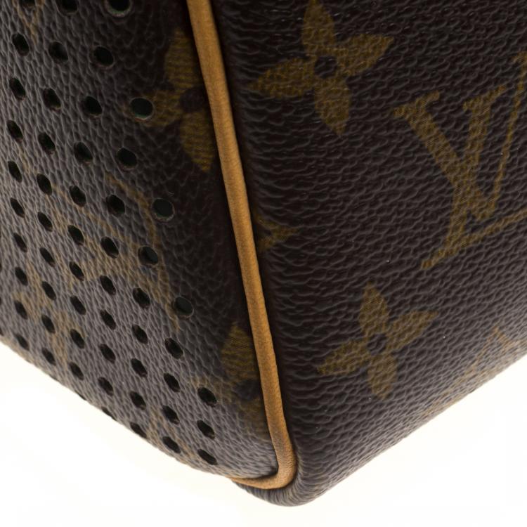 Pre Owned Louis Vuitton Green Monogram Perforated Canvas Limited Edition Speedy 30