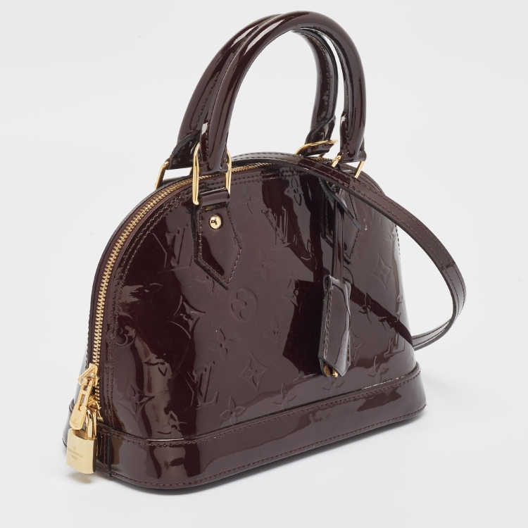 Pre Owned Louis Vuitton Amarante Monogram Vernis Alma BB Bag