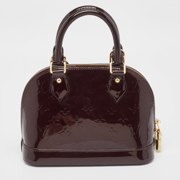 Pre Owned Louis Vuitton Amarante Monogram Vernis Alma BB Bag