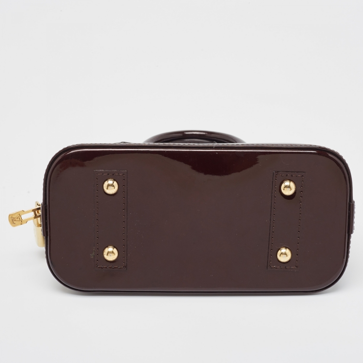 Pre Owned Louis Vuitton Amarante Monogram Vernis Alma BB Bag