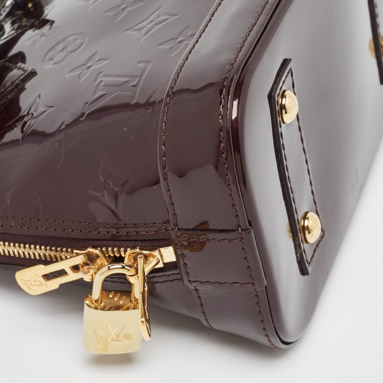 Pre Owned Louis Vuitton Amarante Monogram Vernis Alma BB Bag