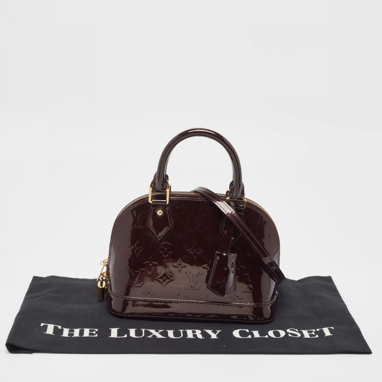 Pre Owned Louis Vuitton Amarante Monogram Vernis Alma BB Bag