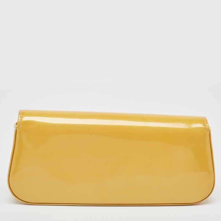 Pre Owned Louis Vuitton Vert Impression Patent Leather Sobe Clutch