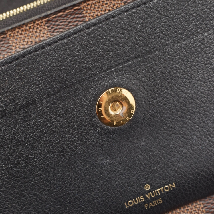 Pre Owned Louis Vuitton Black Damier Ebene Canvas Vavin Chain Wallet 