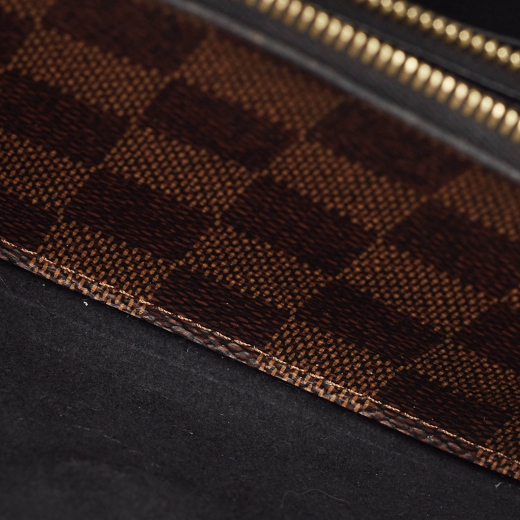 Pre Owned Louis Vuitton Black Damier Ebene Canvas Vavin Chain Wallet 