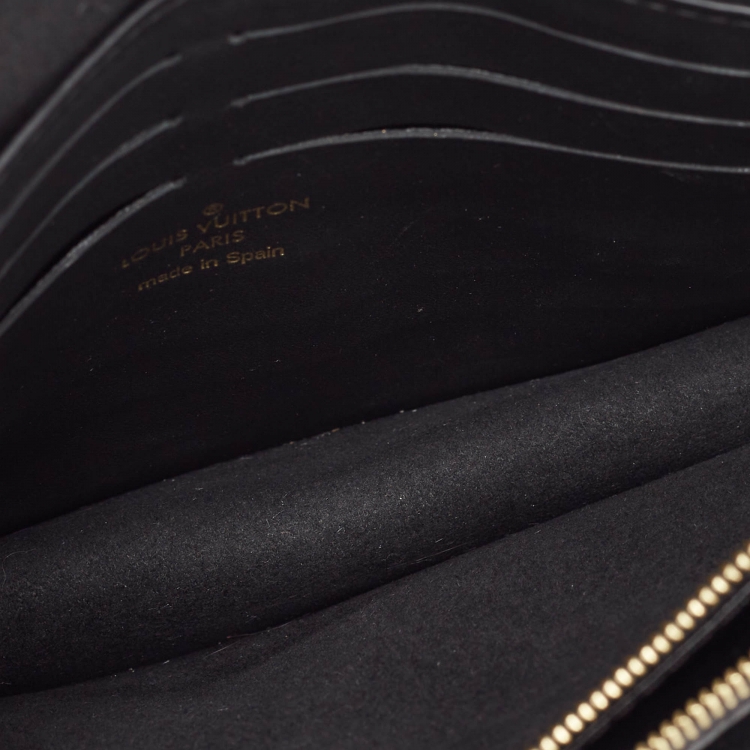 Pre Owned Louis Vuitton Black Damier Ebene Canvas Vavin Chain Wallet 