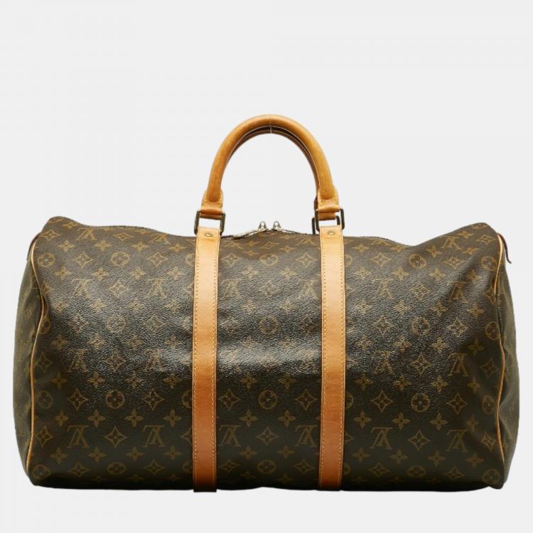 Pre Owned Louis Vuitton Brown Canvas Monogram Keepall 50 Bag