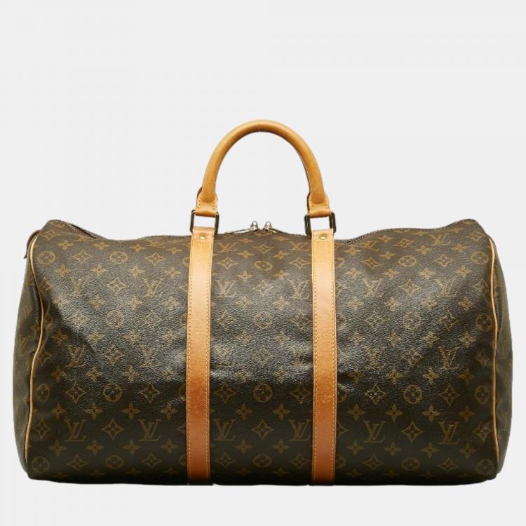 Pre Owned Louis Vuitton Brown Canvas Monogram Keepall 50 Bag