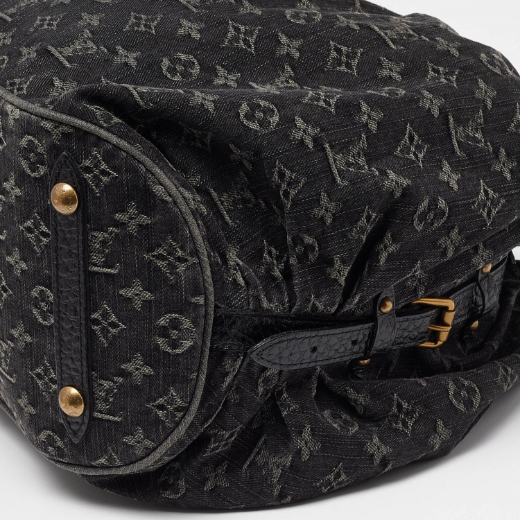 Pre Owned Louis Vuitton Black Denim Monogram Surya XL Bag