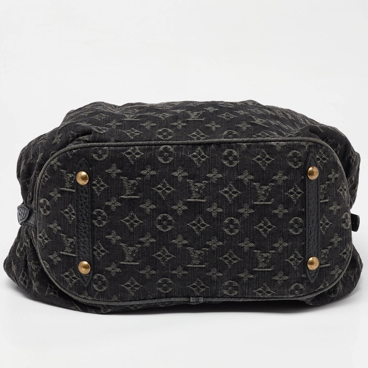 Pre Owned Louis Vuitton Black Denim Monogram Surya XL Bag