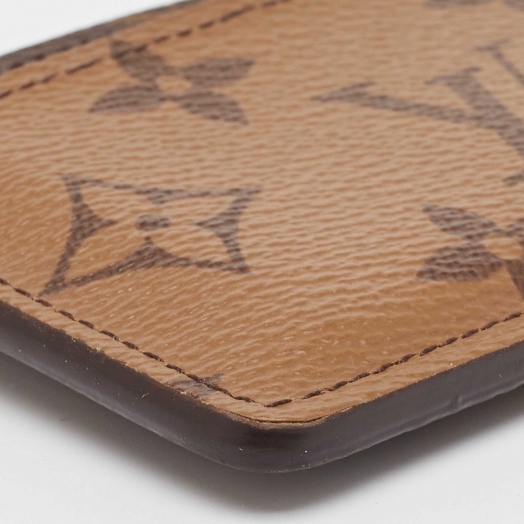 Pre Owned Louis Vuitton Monogram Reverse Canvas Card Holder