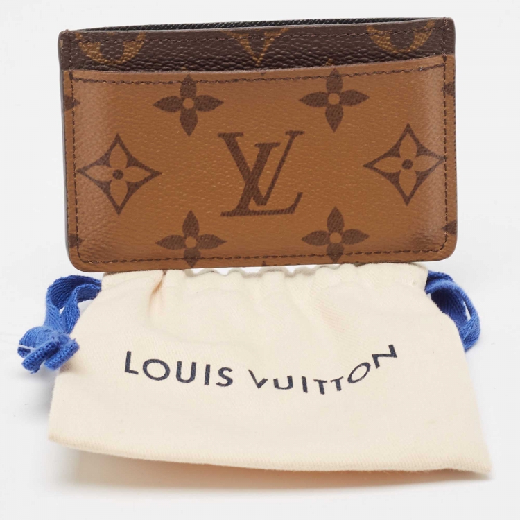 Pre Owned Louis Vuitton Monogram Reverse Canvas Card Holder