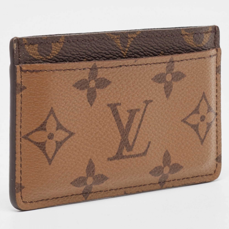 Pre Owned Louis Vuitton Monogram Reverse Canvas Card Holder