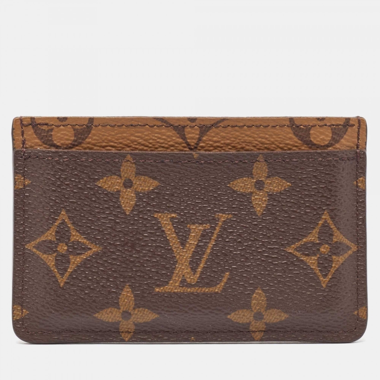Pre Owned Louis Vuitton Monogram Reverse Canvas Card Holder