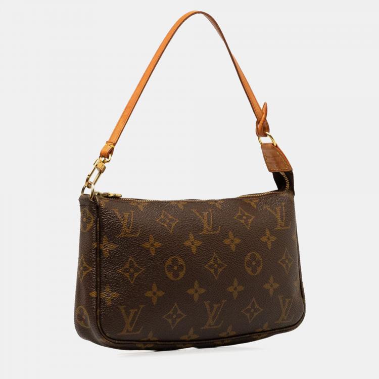 Pre Owned Louis Vuitton Brown Monogram Pochette Accessoires Handbag