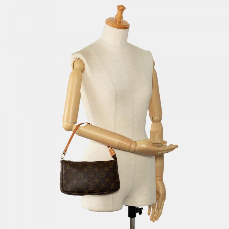 Pre Owned Louis Vuitton Brown Monogram Pochette Accessoires Handbag