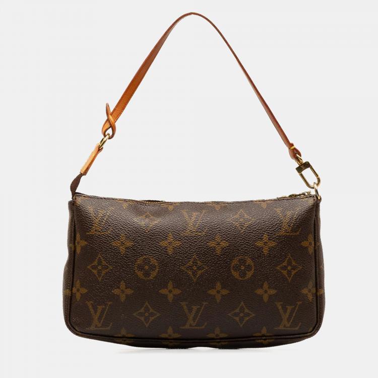 Pre Owned Louis Vuitton Brown Monogram Pochette Accessoires Handbag