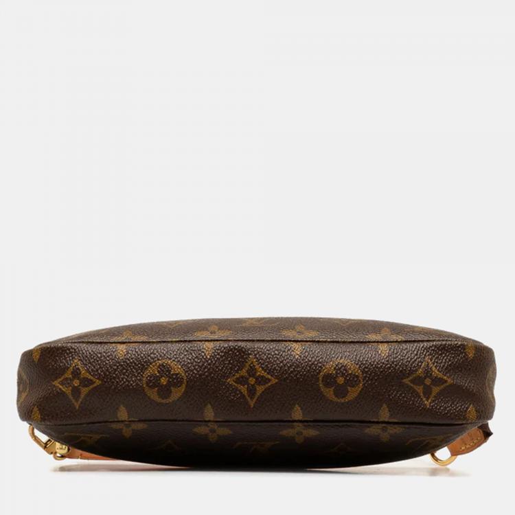 Pre Owned Louis Vuitton Brown Monogram Pochette Accessoires Handbag