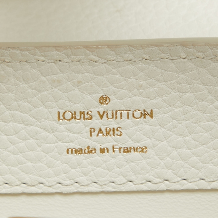 Pre Owned Louis Vuitton White/Beige Taurillon Leather and Python Mini Capucines Bag