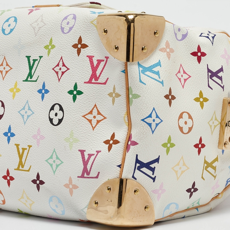Pre Owned Louis Vuitton White Monogram Multicolore Canvas Speedy 30 Bag