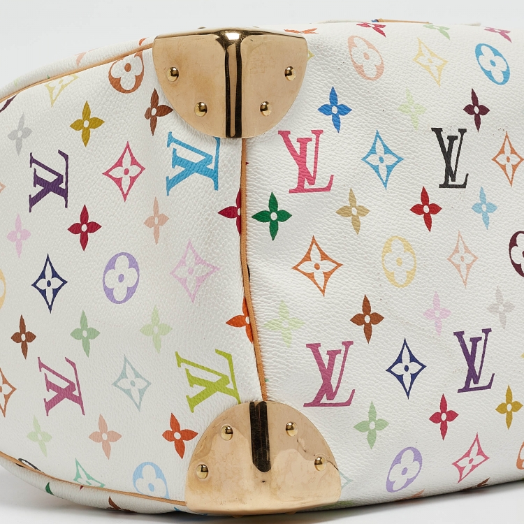 Pre Owned Louis Vuitton White Monogram Multicolore Canvas Speedy 30 Bag