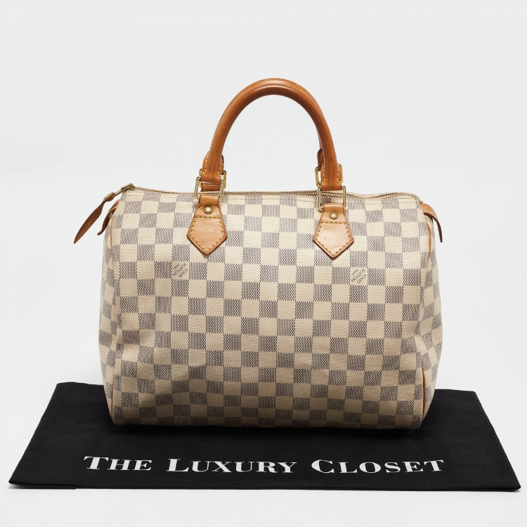 Pre Owned Louis Vuitton Damier Azur Canvas Speedy 30 Bag