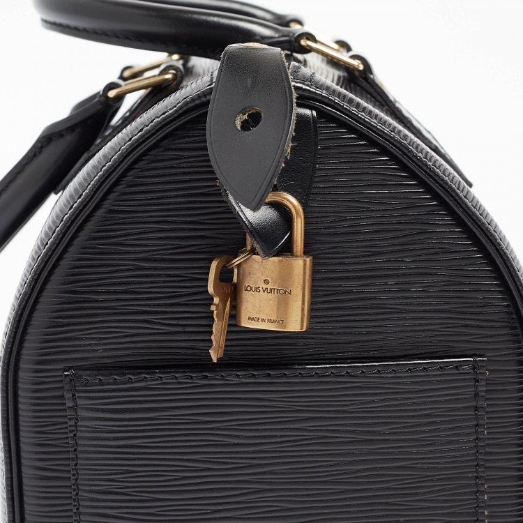 Pre Owned Louis Vuitton Black Epi Leather Speedy 25 Bag