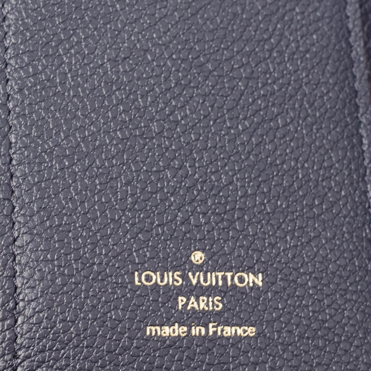 Pre Owned Louis Vuitton Navy Blue/Red Monogram Empreinte Leather Victorine Compact Wallet