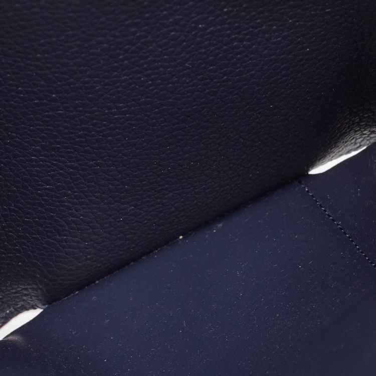 Pre Owned Louis Vuitton Navy Blue/Red Monogram Empreinte Leather Victorine Compact Wallet