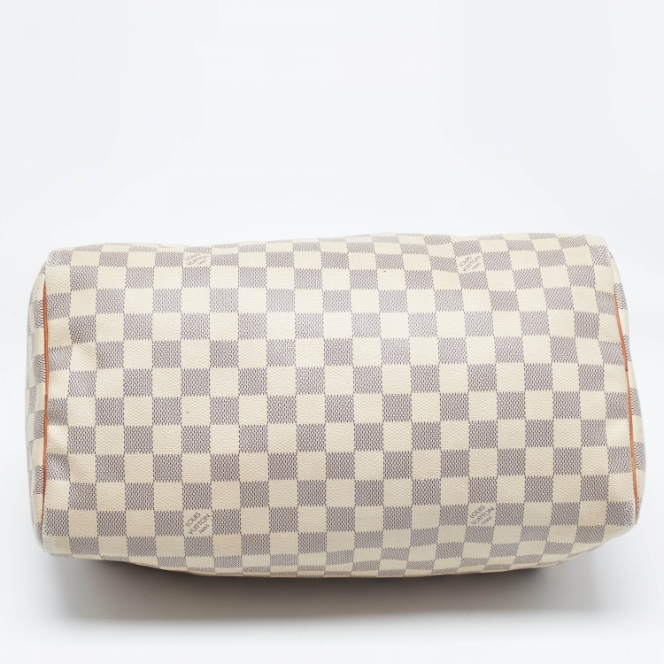 Pre Owned Louis Vuitton Damier Azur Canvas Speedy 35 Bag