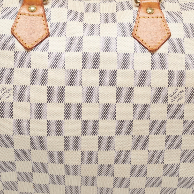 Pre Owned Louis Vuitton Damier Azur Canvas Speedy 35 Bag