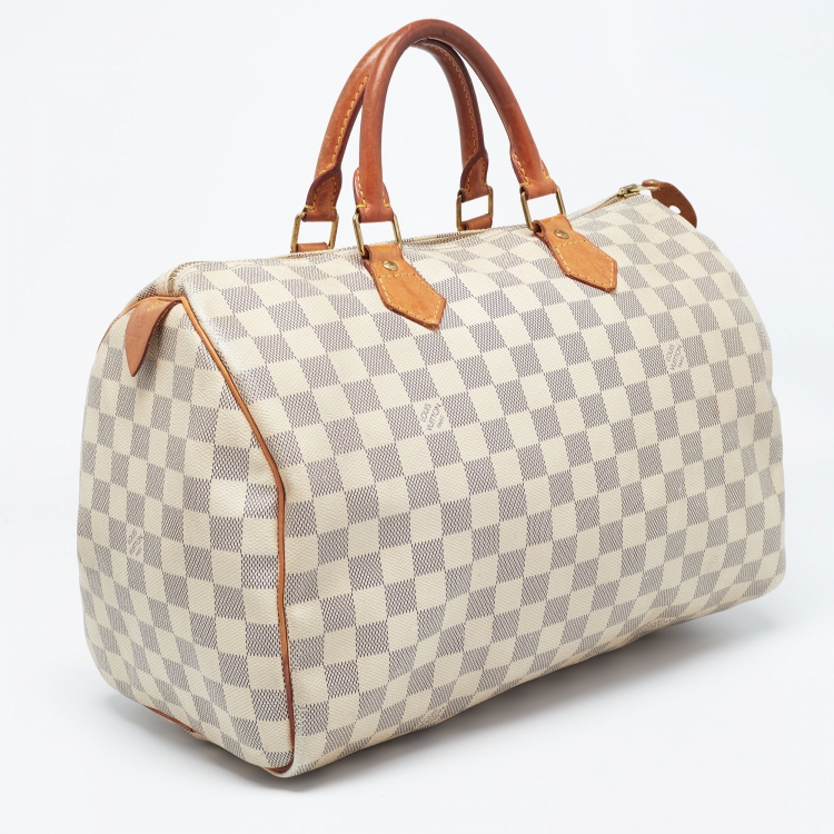 Pre Owned Louis Vuitton Damier Azur Canvas Speedy 35 Bag
