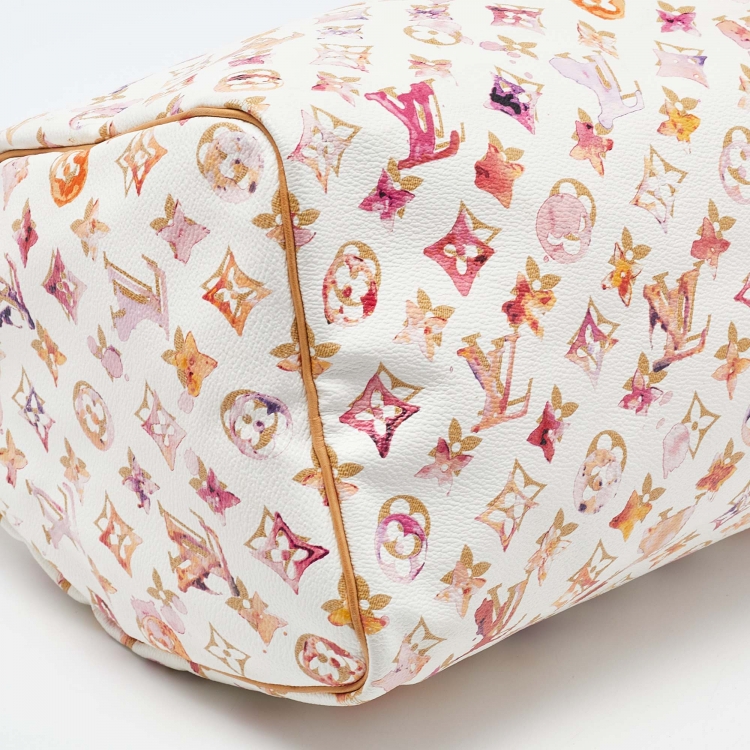 Pre Owned Louis Vuitton Monogram Canvas Watercolor Aquarelle Richard Prince Speedy 35 Bag