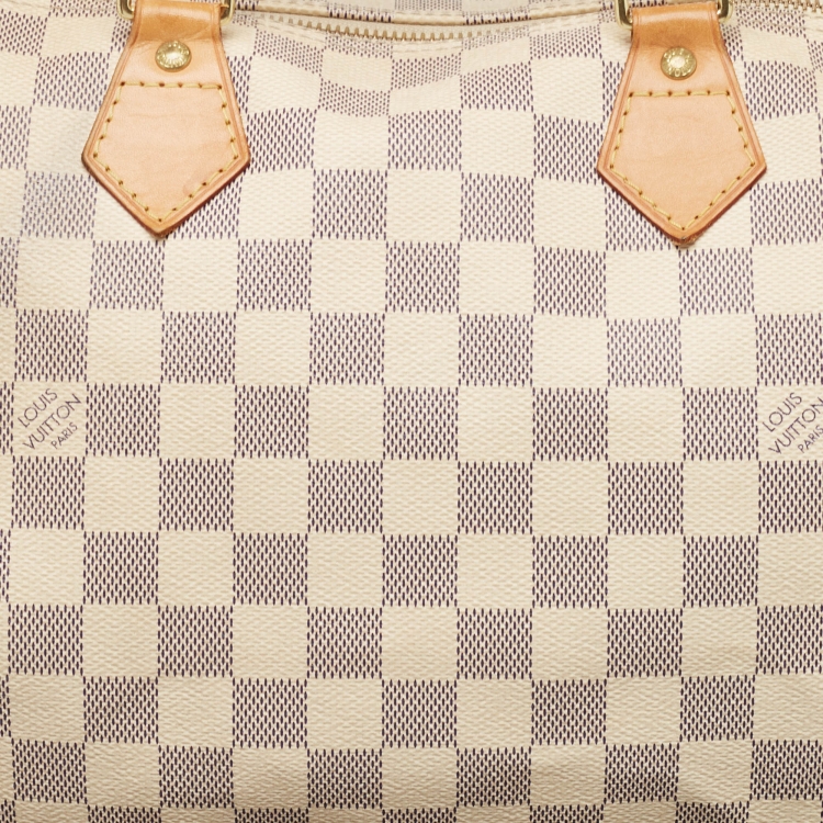 Pre Owned Louis Vuitton Damier Azur Canvas Speedy 35 Bag