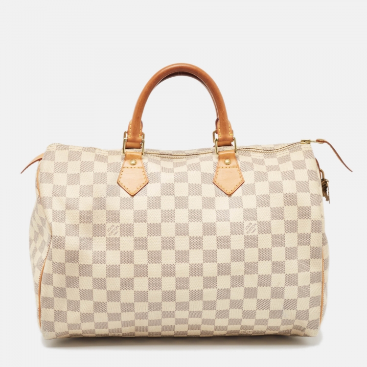 Pre Owned Louis Vuitton Damier Azur Canvas Speedy 35 Bag