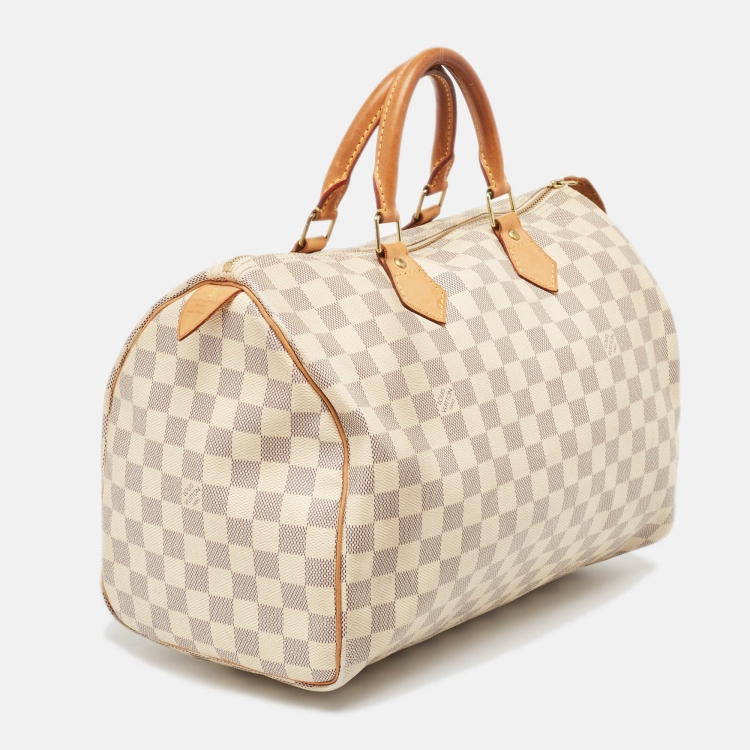 Pre Owned Louis Vuitton Damier Azur Canvas Speedy 35 Bag
