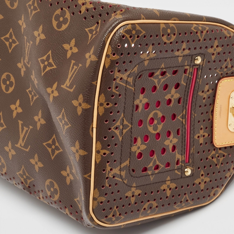 Pre Owned Louis Vuitton Fuchsia Monogram Perforated Canvas Speedy 30 Bag