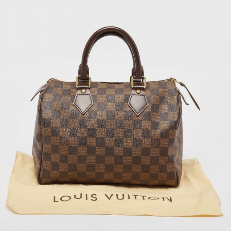 Pre Owned Louis Vuitton Damier Ebene Canvas Speedy 25 Bag