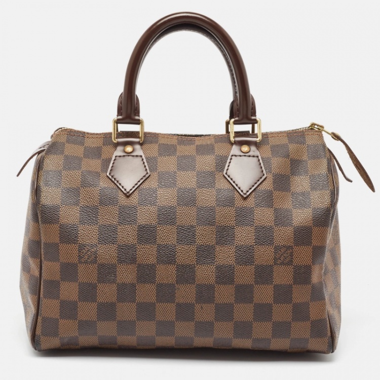 Pre Owned Louis Vuitton Damier Ebene Canvas Speedy 25 Bag