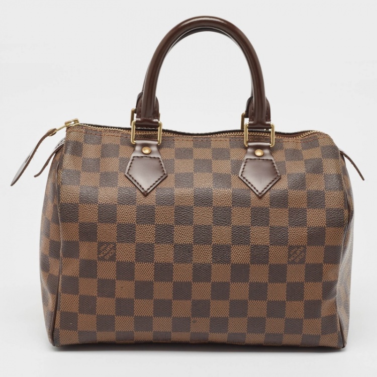 Pre Owned Louis Vuitton Damier Ebene Canvas Speedy 25 Bag