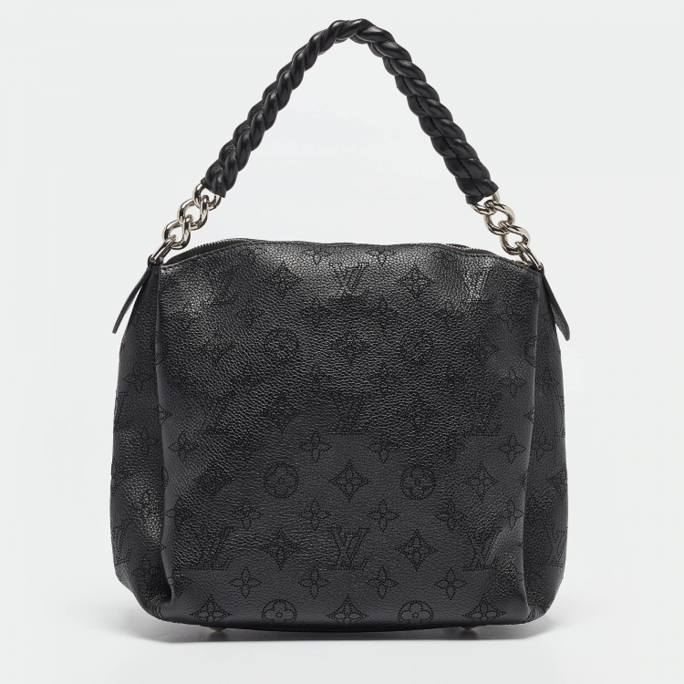 Pre Owned Louis Vuitton Black Monogram Mahina Leather Babylone Chain BB Bag
