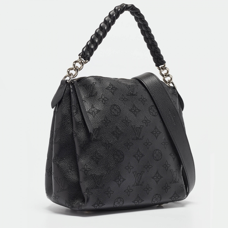 Pre Owned Louis Vuitton Black Monogram Mahina Leather Babylone Chain BB Bag