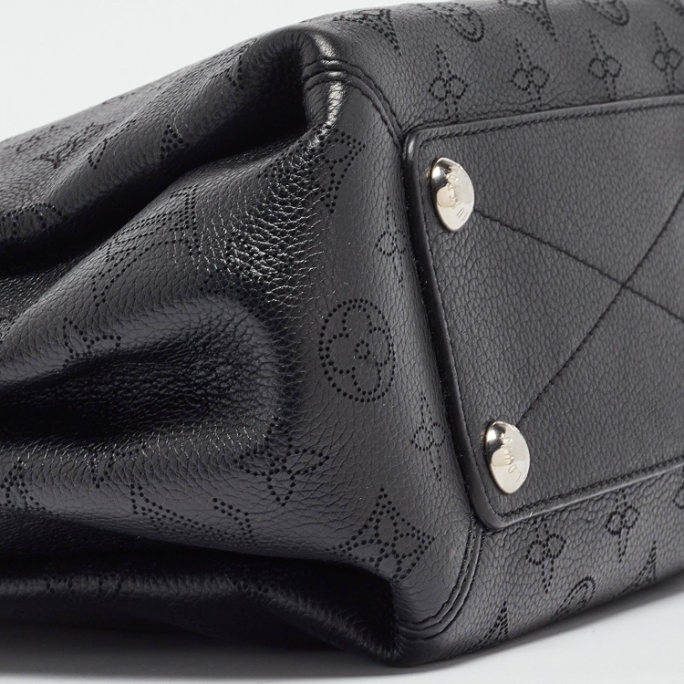 Pre Owned Louis Vuitton Black Monogram Mahina Leather Babylone Chain BB Bag