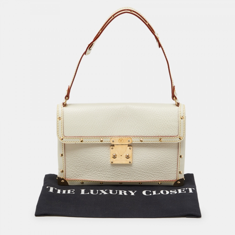 Pre Owned Louis Vuitton White Suhali Leather L'Aimable Bag