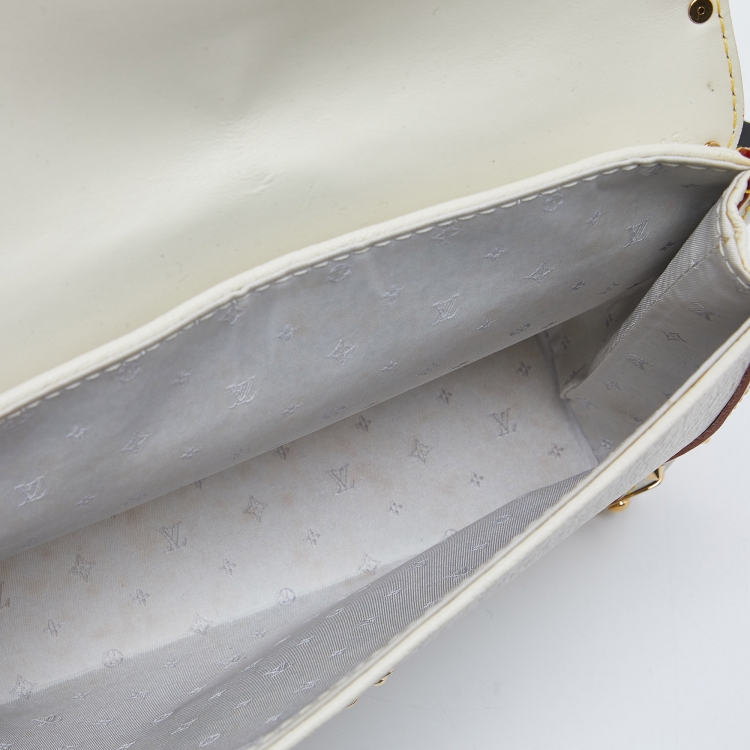 Pre Owned Louis Vuitton White Suhali Leather L'Aimable Bag