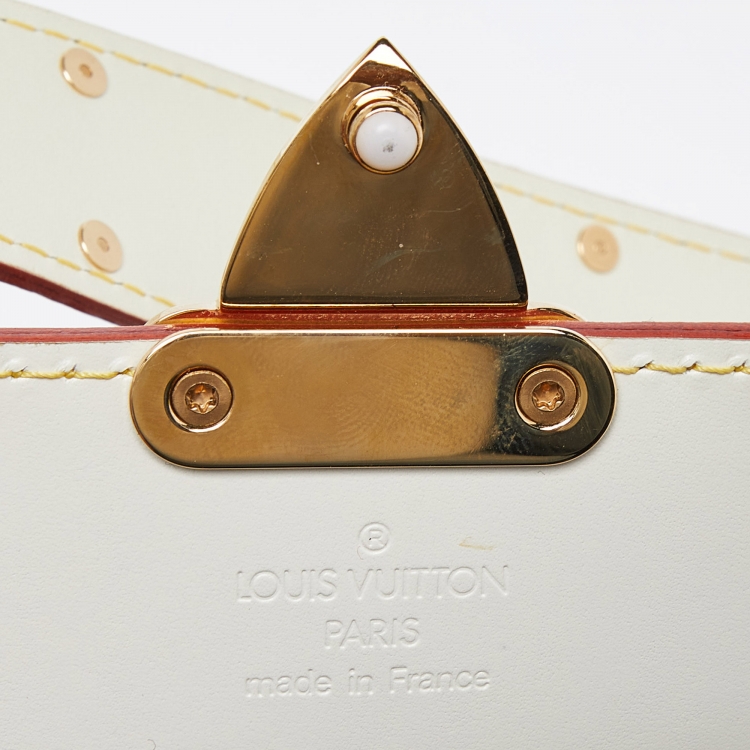 Pre Owned Louis Vuitton White Suhali Leather L'Aimable Bag