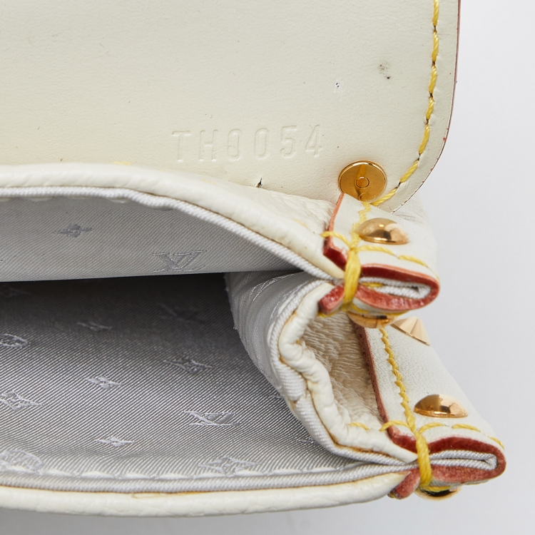 Pre Owned Louis Vuitton White Suhali Leather L'Aimable Bag