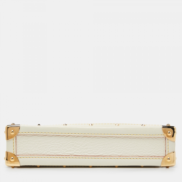 Pre Owned Louis Vuitton White Suhali Leather L'Aimable Bag